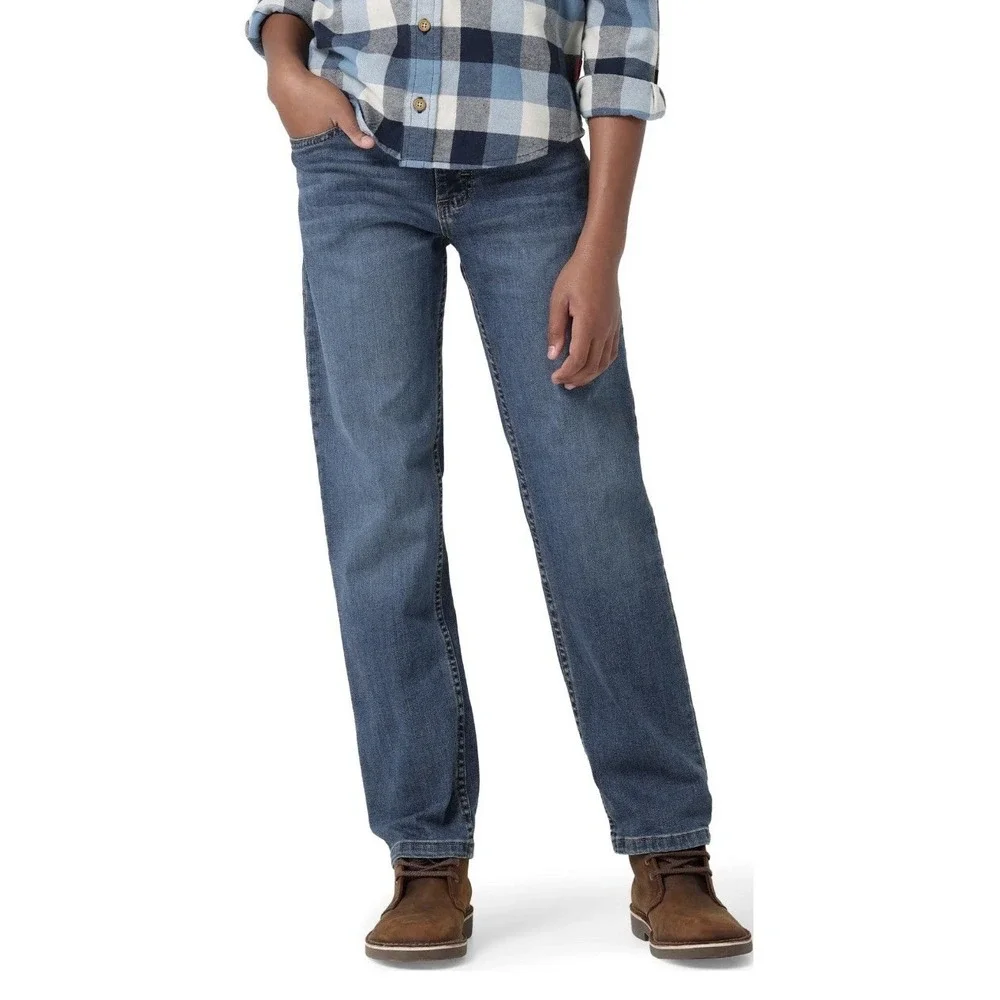Wrangler Boys Straight Fit Denim Jeans Blue Size 10 Regular NWT